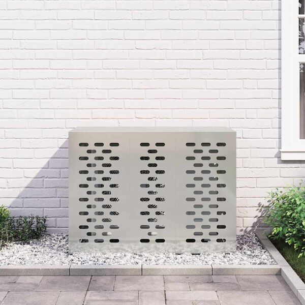 vidaXL Deksel til klimaanlegg s&oslash;lv 110 x 50 x 80 cm Galvanisert St&aring;l