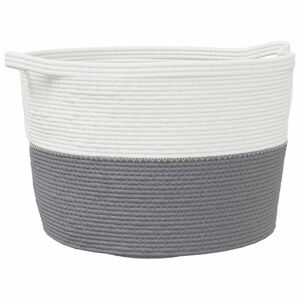 vidaXL Skittent&oslash;yskurv gr&aring; og hvit &Oslash;60x36 cm bomull