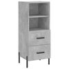 vidaXL Highboard betonggr&aring; 34,5x34x180 cm konstruert tre