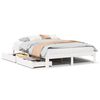 vidaXL Sengeramme med skuffer hvit 140x200 cm heltre furu