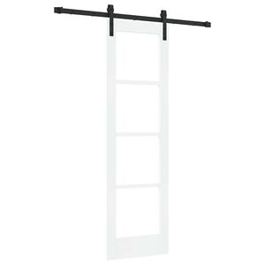 vidaXL Skyved&oslash;r ORKDAL Hvit 61 x 198,5 cm Massivt furutre og glass
