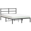 vidaXL Sengeramme i metall med sengegavl svart 140x200 cm