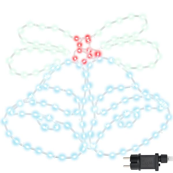 vidaXL Juleklokke med 144 LED Flerfarget 56 x 46 cm PVC