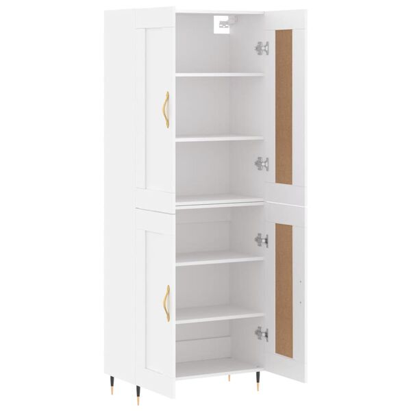 vidaXL Highboard hvit 69,5x34x180 cm konstruert tre