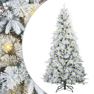 vidaXL Kunstig sammensatt juletre med 300 LED Hvit 180 cm PE og PVC