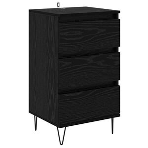 vidaXL Serviesskap Svart Eik 40 x 35 x 70 cm Ingeni&oslash;rtre og jern