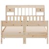 vidaXL Seng med bokhylle uten madrass 140x190 cm heltre furu