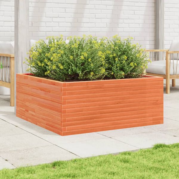 vidaXL Plantekasse voksbrun 110x110x46 cm heltre furu