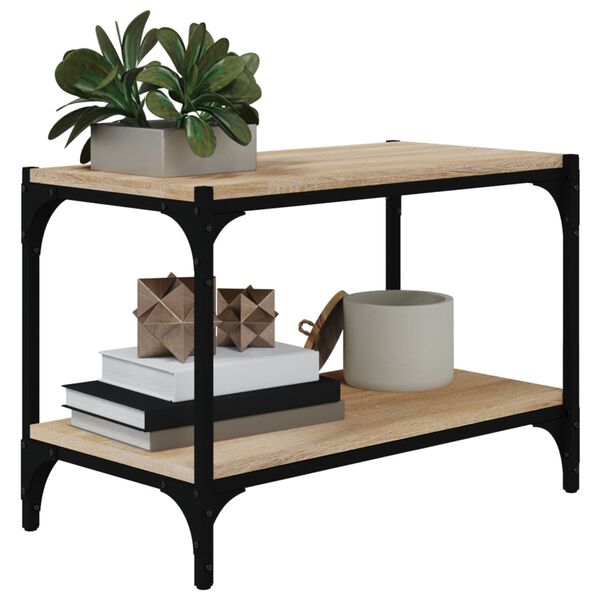 vidaXL TV-benk sonoma eik 60x33x41 cm konstruert tre og st&aring;l