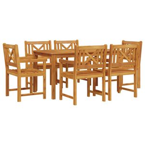 vidaXL Hage Spisegruppe 7 pcs Brun Solid akasietre