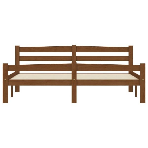 vidaXL Sengeramme med 4 skuffer honningbrun heltre furu 160x200 cm