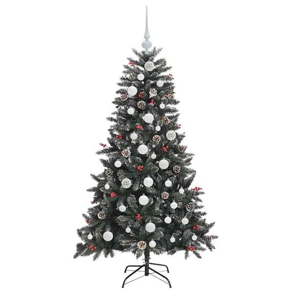 vidaXL Kunstig juletre med 150 LED gr&oslash;nn 150 cm PVC og plast og st&aring;l
