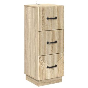 vidaXL Skuffeskap Sonoma eik 33 x 34,5 x 87 cm Konstruert tre