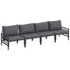 vidaXL Hagesofa Set med pute 4 pcs Svart St&aring;l