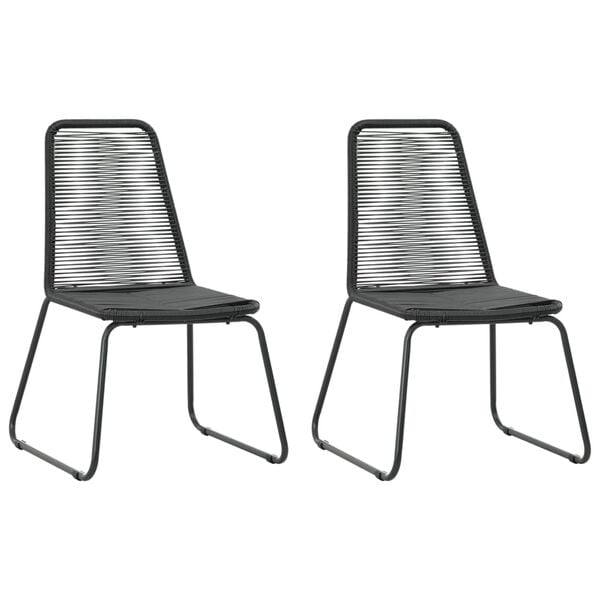 vidaXL Utendørs spisestue 3 deler PVC-rotting svart