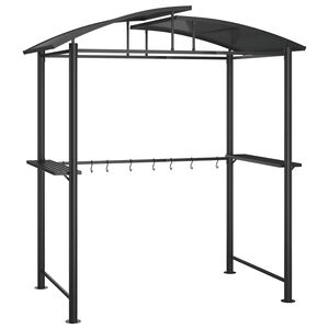 vidaXL Grilltelt med sidehyller antrasitt 210x114x230 cm st&aring;l