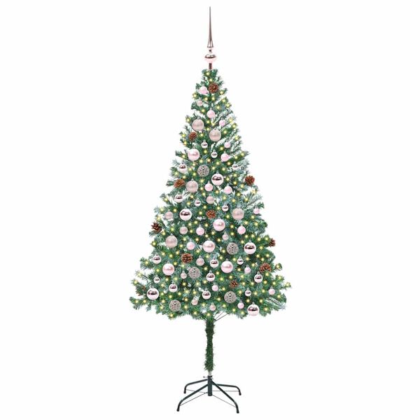 vidaXL Kunstig juletre med 300 LED med stativ gr&oslash;nn 180 cm PVC og st&aring;l