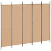 vidaXL 5-panel romdeler Beige 250 x 200 cm Stoff