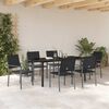 vidaXL Hage Spisegruppe 7 pcs Svart PE Rattan