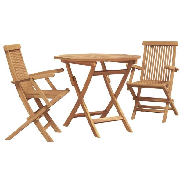 vidaXL Hage Spisegruppe 3 pcs Brun Heltre teak