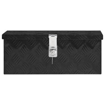 vidaXL Oppbevaringsboks svart 50x15x20,5 cm aluminium