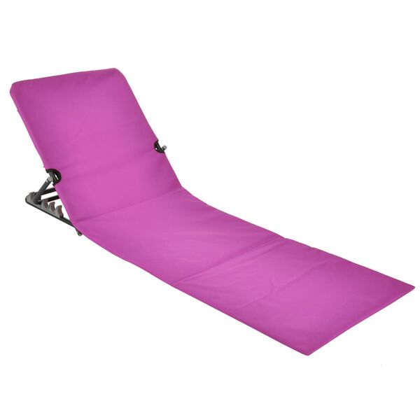 HI Sammenleggbar strandmatte med ryggst&oslash;tte PVC rosa