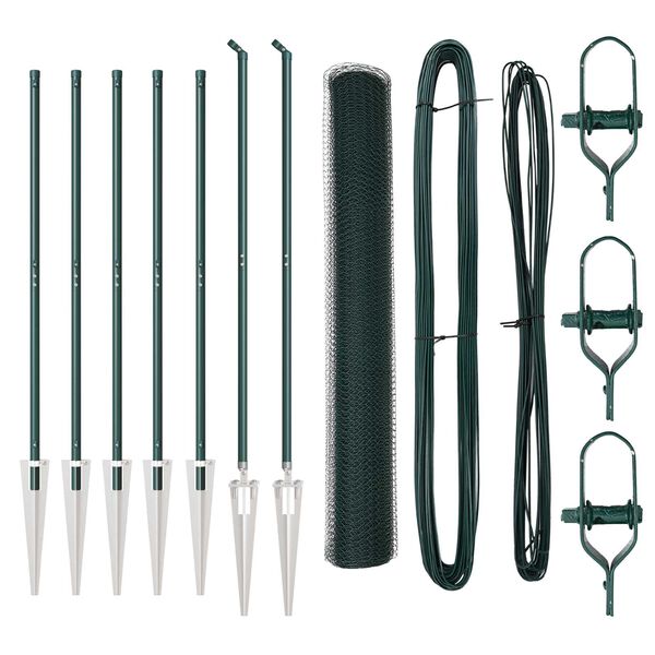 vidaXL Gjerdep&aring;le gr&oslash;nn 10 x 1,2 m (25 mm maske) St&aring;l og PVC