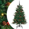 vidaXL Kunstig juletre med 150 LED gr&oslash;nn 150 cm PVC og Metall og Plast