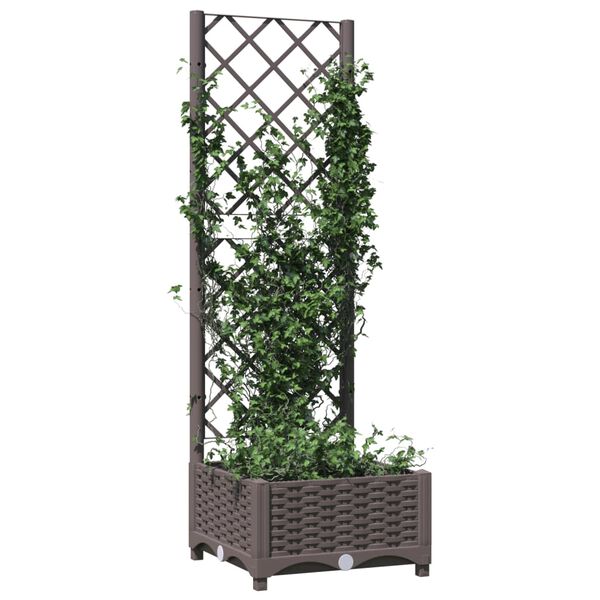 vidaXL Plantekasse med espalier brun 40x40x121,5 cm PP