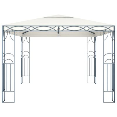 vidaXL Paviljong med gardin og LED-strenglys 400x300 cm krem