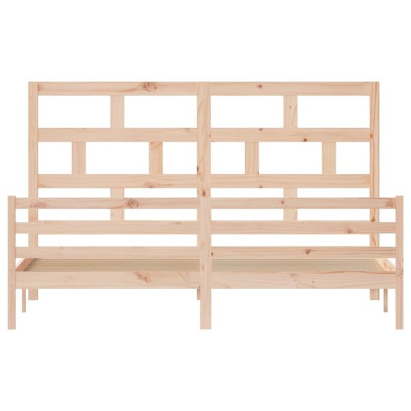 vidaXL Sengeramme heltre furu 200x200 cm