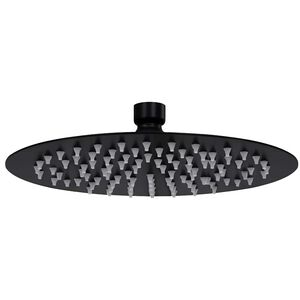 vidaXL Regndusjhode rustfritt st&aring;l 20 cm rund svart