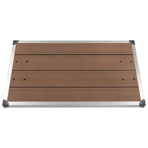 vidaXL Utend&oslash;rs dusjbrett WPC rustfritt st&aring;l 110x62 cm brun