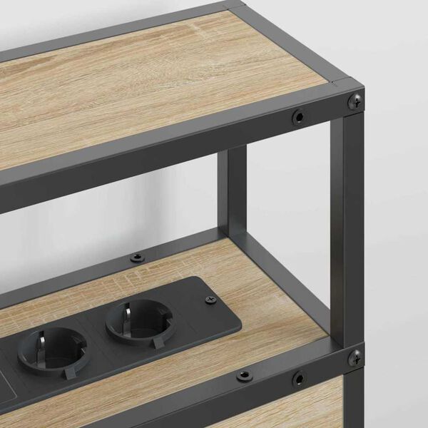 vidaXL Lagringshodegavl med hylle Sonoma eik 160 cm Konstruert tre