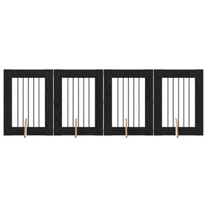 vidaXL Hundegate med stender 4 pcs Svart eik 60 x 80 cm Konstruert tre