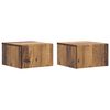 vidaXL Vegghengt Nattbord 2 stk. Gammelt tre 33 x 34,5 x 20 cm
