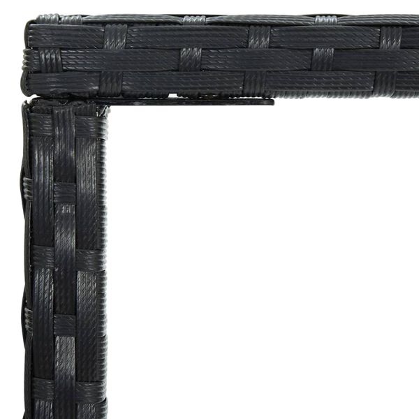 vidaXL Hagebarbord svart 70x70x110 cm polyrotting og glass