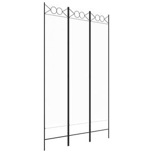 vidaXL Romdeler 3 paneler hvit 120x200 cm stoff