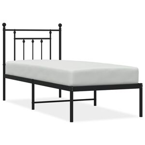 vidaXL Sengeramme i metall med hodegavl svart 75x190 cm