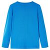 T-skjorte for barn med lange ermer koboltbl&aring; 116