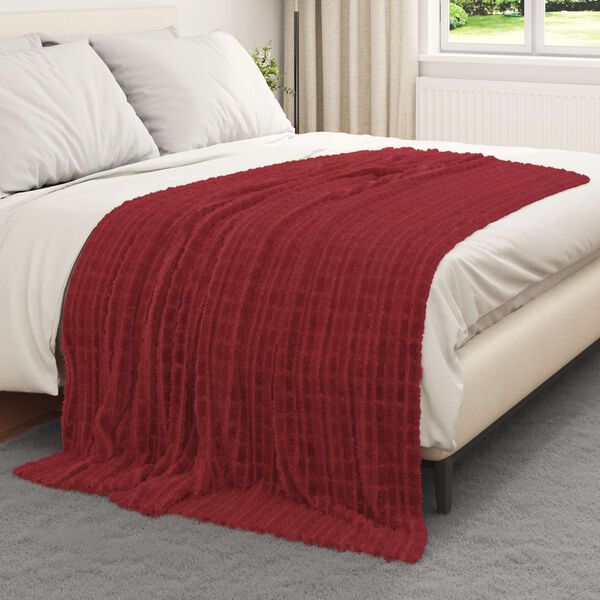 vidaXL Kastepledd 6 pcs Bordeaux R&oslash;d 200 x 150 cm Fleece