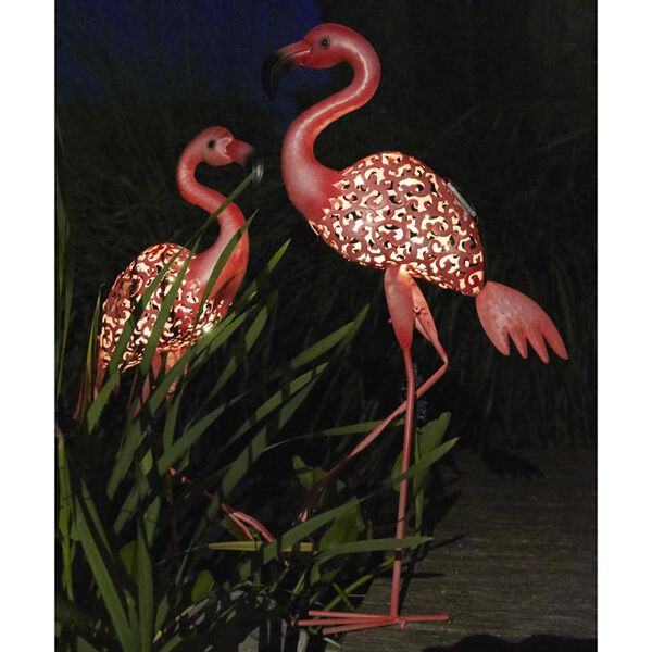 Luxform Soldrevet LED-hagelampe Flamingo rosa 30111