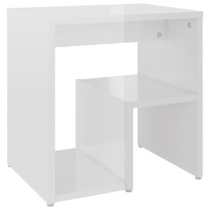 vidaXL Nattbord h&oslash;yglans hvit 40x30x40 cm konstruert tre