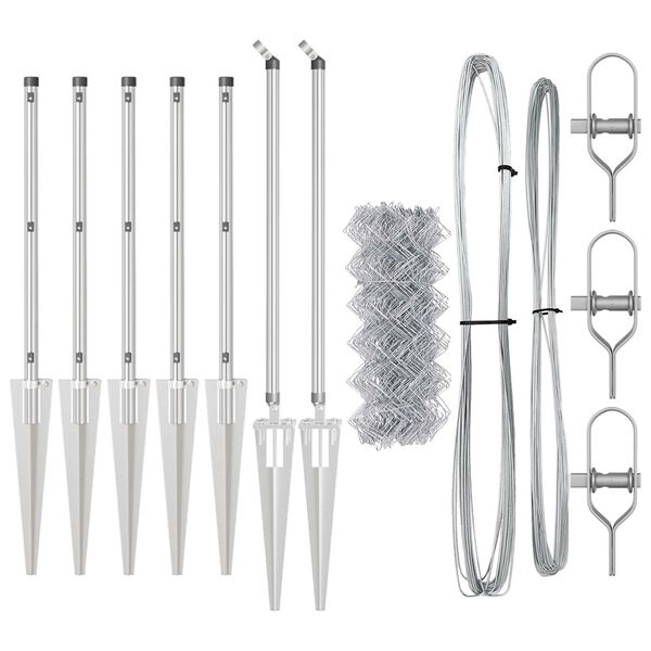 vidaXL Gjerdep&aring;le s&oslash;lv 10 x 1 m (40 x 40 mm nett) St&aring;l