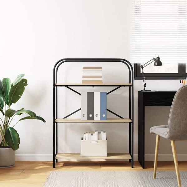 vidaXL Bokhylle Sonoma eik 80 x 30 x 109 cm Konstruert tre