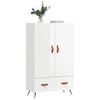 vidaXL Highboard høyglans hvit 69,5x31x115 cm konstruert tre