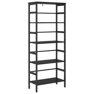 vidaXL Bokhylle 4 niv&aring;er 60 x 29,5 x 149 cm Konstruert tre Svart Eik