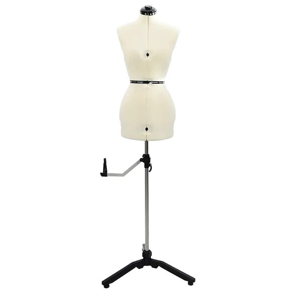 vidaXL Justérbar kjoleform kvinne Krem s Fløyel