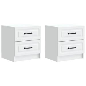 vidaXL Nattbordskap 2 pcs Hvit 43 x 34,5 x 44,5 cm Konstruert tre