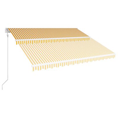 vidaXL Automatisk inntrekkbar markise 400x300 cm gul og hvit